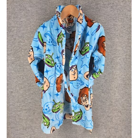 DISNEY TOY STORY TODDLER BOYS' BATHROBE WOODY BUZZ LIGHTYEAR ALIEN SIZE 2T - Picture 3 of 8